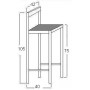 Taburete 75cms.Respaldo 34x34 Decorado/Pintado