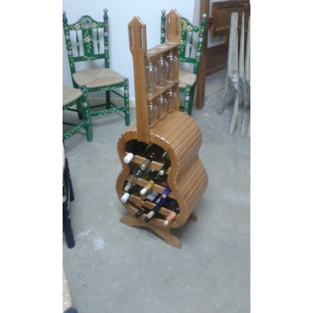 Botellero Guitarra,Barnizado .